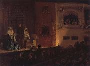 Adolph von Menzel The Theatre du Gymnase oil painting picture wholesale